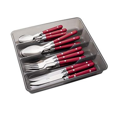 Imagem de Conjunto Talheres Rebite 24 Peças Vermelho, FQR0603-VM, Euro Home