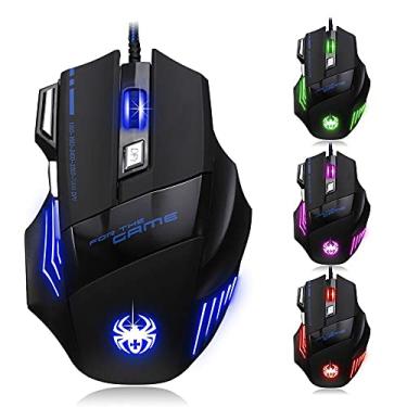 Imagem de Mouse para jogos Zelotes 5500 DPI 7 botões LED óptico USB com fio para jogos profissionais