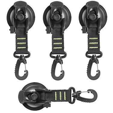 Imagem de Vanknono Pacote com 4 âncoras de ventosa resistentes com gancho de fixação para amarrar, acessório de lona de acampamento acessório de ventosa para carro de acampamento van caminhão barco e casa