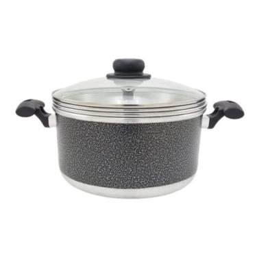 Imagem de Panela Multiuso 3em1 - Banho Maria Craqueado C/Tampa Vidro