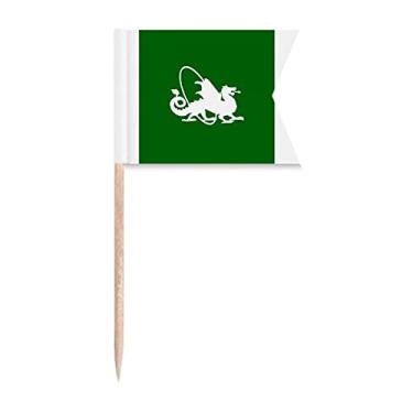 Imagem de Marcação de palito de dente divinas ferocious capable fly dragons no exterior para bolo de festa prato de queijo