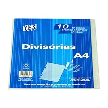 Imagem de Divisória para Fichário, A4, YES, com 10 Divisões, com visor, Cristal, 10INTBACR