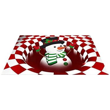 Imagem de Ilusão Capacho de Natal | tapete de chão de entrada de ilusão 3D - Tapete antiderrapante para decoração de quarto de entrada de natal ao ar livre interno Littryee