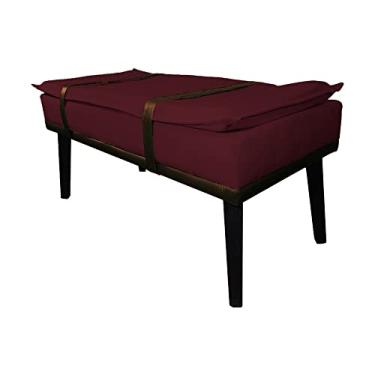 Imagem de Puff Decorativo com Cinto Marrom Suede Cores - DS Estofados