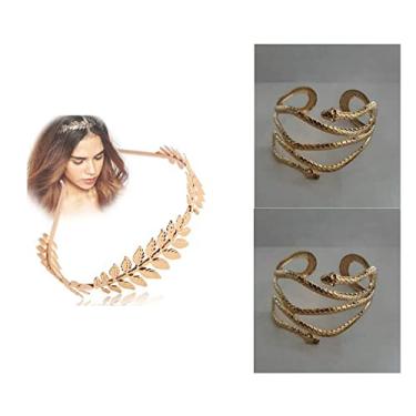 Imagem de Fantasia de Deusa Grega C/ 1 Tiara e 2 Braceletes Cobra