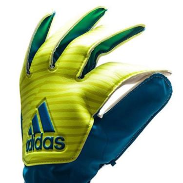 Imagem de Luvas de Goleiro de Treino Adidas Performance X Win, Amarelo Solar/Azul Solar, Tamanho 11