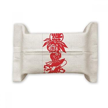 Imagem de Bolsa de linho de algodão e linho com flores de janela tradicionais de macaco chinês