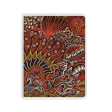 Imagem de Caderno de peixe vermelho abstrato com capa de goma de desenho de linha