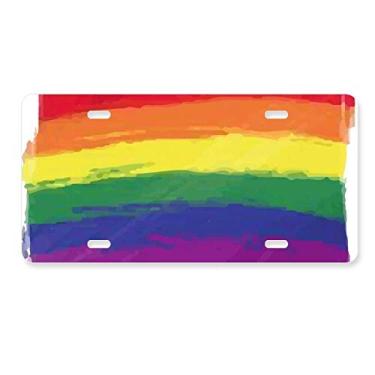 Imagem de DIYthinker Stippling Rainbow Gay LGBT placa de carro decoração de carro acessório de aço inoxidável