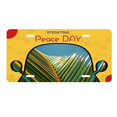 Imagem de DIYthinker Folha Planta Natureza Céu Azul Fotografia Placa Placa Etiqueta Decoração Carro Dia da Paz