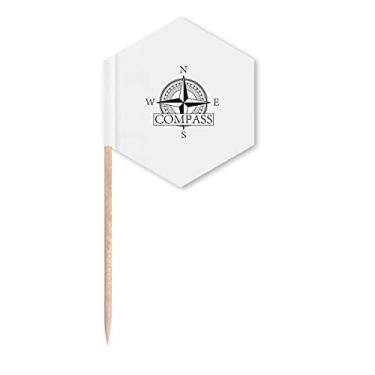 Imagem de Bandeira de palito de dente de astronomia com navegação de bússola, palitos de cupcake, festa celebração