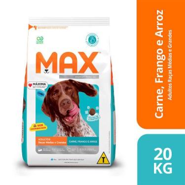 Imagem de Ração Max Premium Especial Cães Adultos Sabor Carne, Frango E Arroz 20