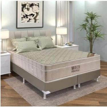 Cama Box Super King Marrom + Colchão De Molas Ensacadas - Lucas Home -  Comfort Size 193cm