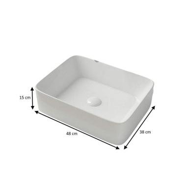 Imagem de Kit Cuba Pia Louça Cerâmica Banheiro Torn E Vál Dourada 3