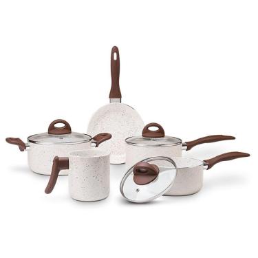 Imagem de Jogo De Panelas 5 Peças Ceramic Life Vanilla - Brinox Vanilla Brinox