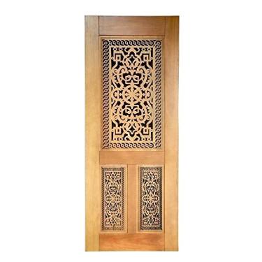 Imagem de Folha de Porta Madeira Maciça Entalhada Lima 80x210x3,5cm Cedro Rosa Madeira