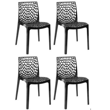 Imagem de Kit com 4 Cadeiras Gruvyer Estrutura em Polipropileno Fratini