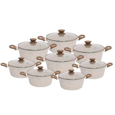 Imagem de Jogo De Panelas Antiaderente Cerâmica Indução 8Pçs - Vanilla