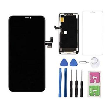 Imagem de Allfixparts Para iPhone 11 Pro Max Tela LCD de substituição de tela LCD sensível ao toque, montagem digitalizadora, tela sensível ao toque e moldura, kit de ferramentas de reparo com vidro temperado