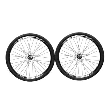 Imagem de Par Roda Aro 29 KOG Cubo Rosca Freio Disco Pneu Slick,Preto Branco