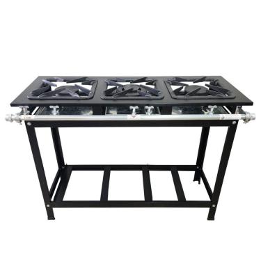 Imagem de Fogão Industrial Gold 3 Bocas 2QS 1QD Baixa Pressão Cefaz