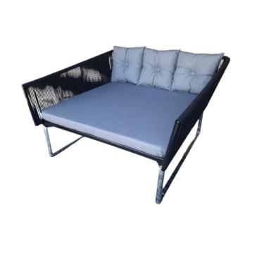 Imagem de Poltrona Chaise Quadrada Corda Náutica E Alumínio Jardim