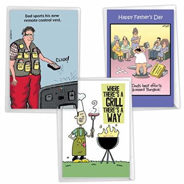 Imagem de NobleWorks Pacote sortido de 3 cartões bem-humorados para o Dia dos Pais com Envelopes (3 designs, 1 cada) Determined Dads VC10383FDG-C1x3