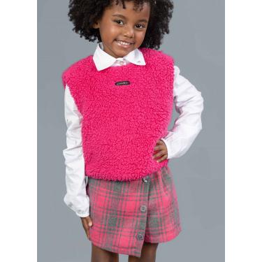 Imagem de Infantil - Conjunto três peças com camisa em tricoline Shorts Colete Pakita 10 Rosa  menina