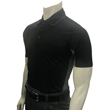 Imagem de Smitty | BBS-314 | Todos | Estilo da Liga Principal | Camisa de Manga Curta Body Flex Ventilada | Baseball Softball | Elite Official's Choice! (Corpo preto com painel lateral de carvão ventilado, GG)