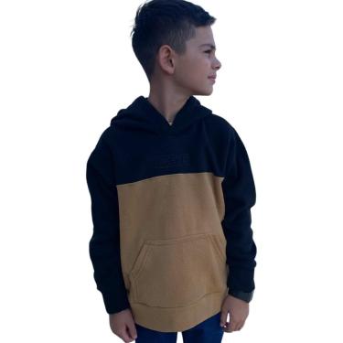Imagem de Blusa de Moletom Peluciado Infantil Canguru Capuz Gangster-Masculino