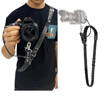 Imagem de Alça De Ombro Para Câmera De Couro Genuíno Vomeko, Alça Para Câmera DSLR De Couro Genuíno Para Pescoço, Cinto De Filme Para Câmera, Alça De Ombro Longa Ajustável(preto)