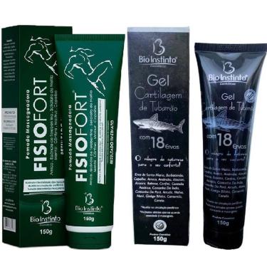 Imagem de Kit Pomada Massageadora Fisio Fort Gel Massageador Cartilagem de Tubarão