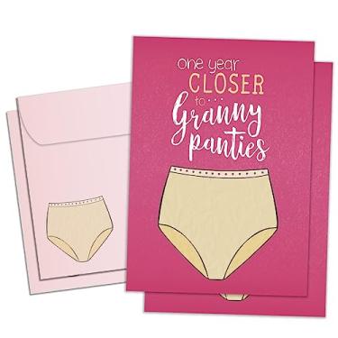 Imagem de Tree-Free Greetings Cartão de felicitações de aniversário, ecológico, feito nos EUA, papel 100% reciclado, 12,7 x 17,7 cm, pacote de aniversário com calcinha de vovó (GT61236)