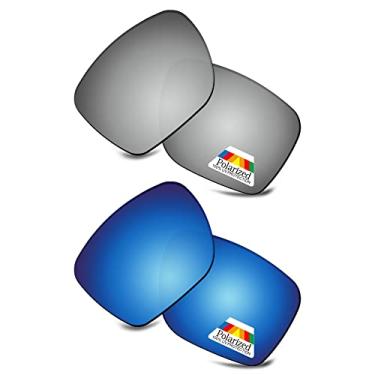 Imagem de Bwake Lentes de reposição para óculos de sol Oakley Sylas OO9448 57 mm - prata + azul gelo todo polarizado