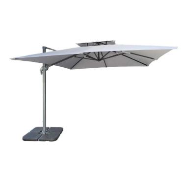 Imagem de Ombrelone Lateral Trancoso Tulum Fratini 300 cm (largura) Aluminio Cinza Capa Poliéster Base Lateral HDPE