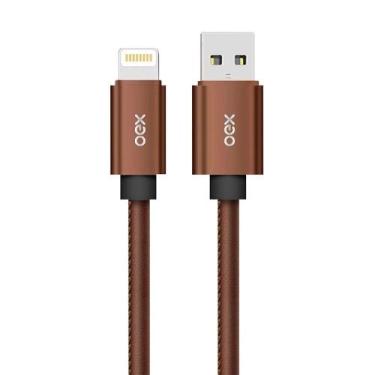 Imagem de Cabo Lightning Oex em Couro 1M CC100 Café, UNICA, U