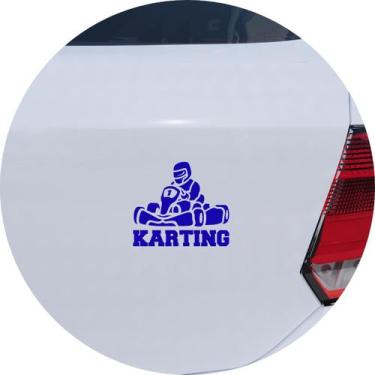 Imagem de Adesivo de Carro Kart Corrida - Cor Azul - Melhor Adesivo, Azul