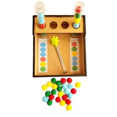 Imagem de Jogo Educativo Sequência Lógica De Cores Em Pinça Em M.d.f  - Criativa