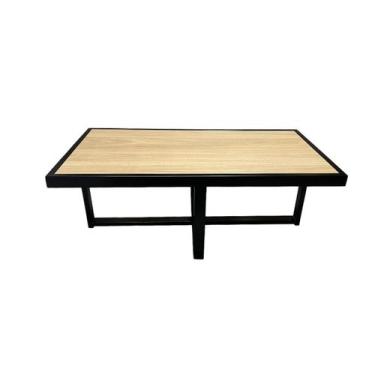 Imagem de Mesa de Centro Retangular Paris Industrial Preto com MDF - BELI HOUSE