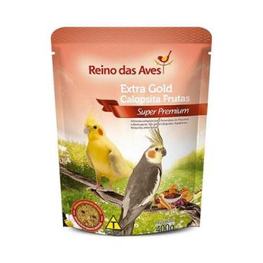 Imagem de Ração Reino das Aves Extra Gold Frutas para Pássaros - 400g
