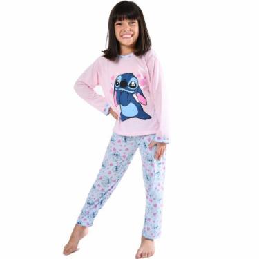Imagem de Pijama Infantil Longo Inverno Menina Stitch - Prikéta Pijamas, Stitch 
