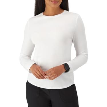 Imagem de Hanes Camiseta feminina de manga comprida de bambu com viscose supermacia, Branco, M