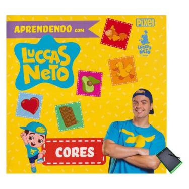 Imagem de Kit Litro Aprendendo Cores Com Luccas Neto + Lousa Mágica Com Caneta -