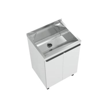 Imagem de Kit Lavanderia 500 com Balcao Branco - 48 Litros - GhelPlus