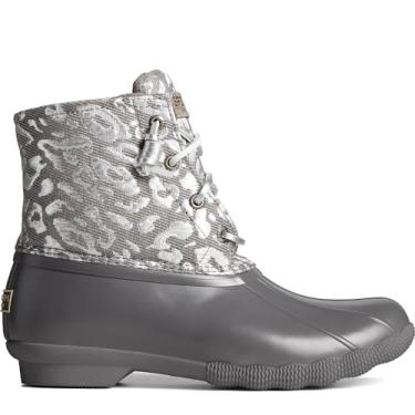 Imagem de Sperry Bota de chuva feminina Saltwater Seasonal, Oncinha prata, 36