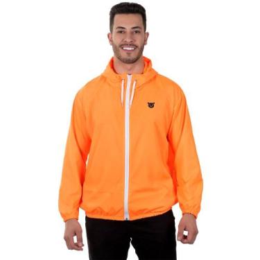 Imagem de Jaqueta Corta Vento Masculina com Capuz AL7 Store Original, Laranja, M