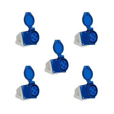 Imagem de 5 Pc Tomada Sobrepor Azul 3p+t 32a 9h 220v N4209 - 000021