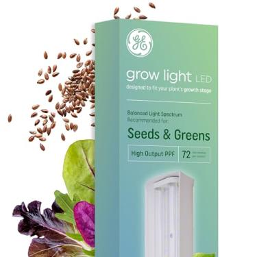 Imagem de Luminária de cultivo para plantas, lâmpadas de LED GE para sementes e verduras com espectro de luz equilibrado, luminária de tubo, 61 cm