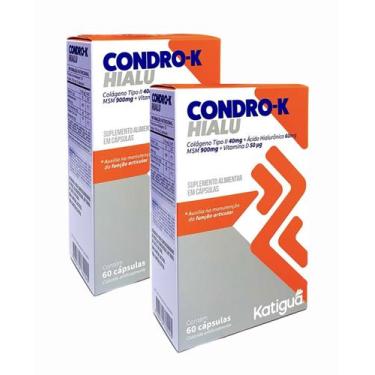 Imagem de Kit 2 Condro-k Hialu Colageno Tipo 2 E Vitaminas 60 Caps - Katigua