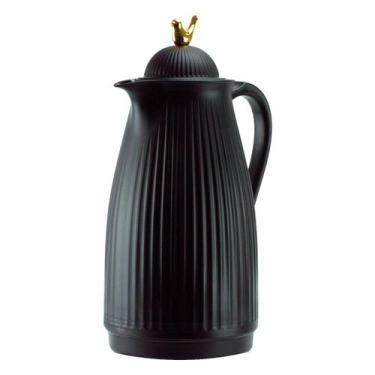 Imagem de Garrafa Livon Canelada Tampa Passarinho Dourado 1 Litro, Preto